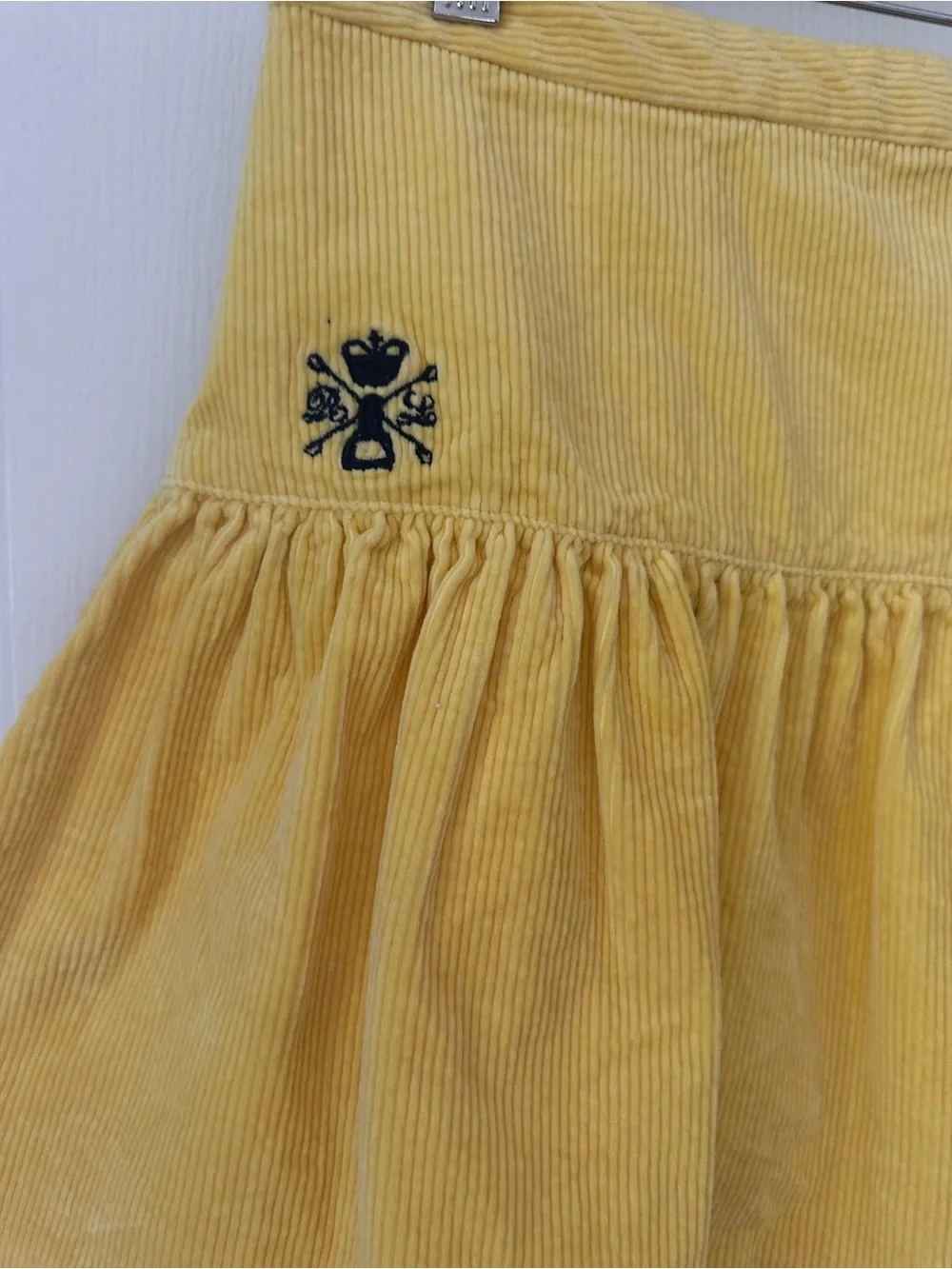 Ralph Lauren Bright Yellow Corduroy Tiered Kids Mini Skirt